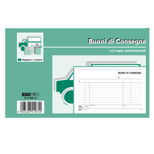 EDIPRO BLOCCO BUONO DI CONSEGNA 170X99 mm 50 FOGLI AUTORICALCANTI CONF 10 Pz.